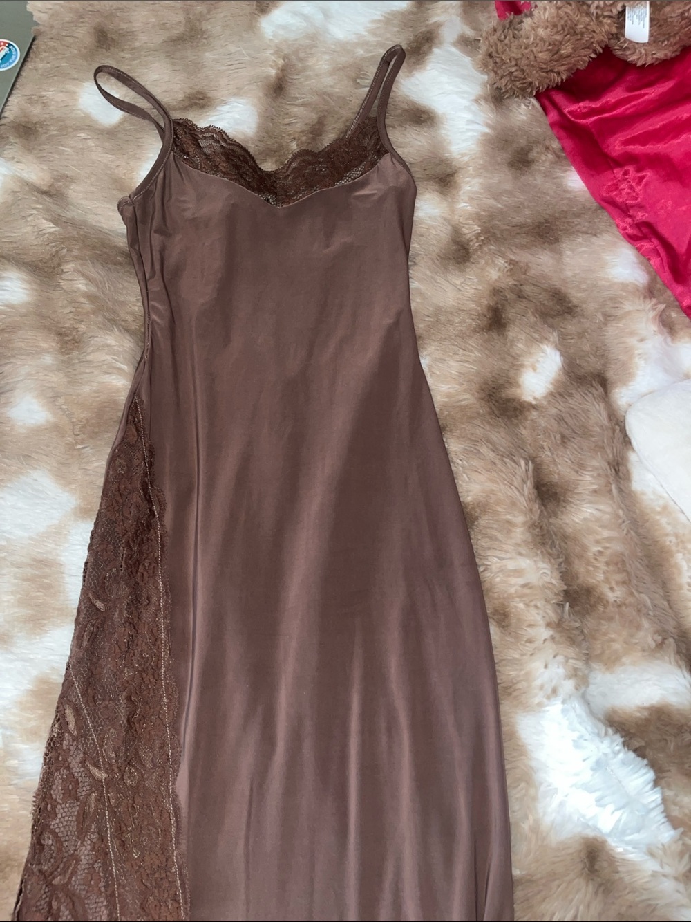 PrettyLittleThing Black Lace-Trim Maxi Slip Dress - Picture 5 of 5